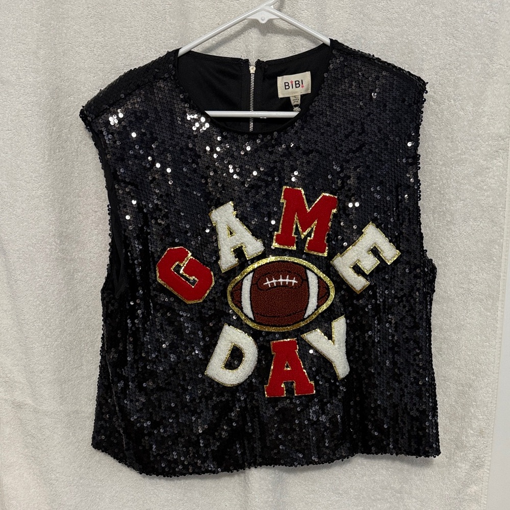 Large Game Day sequin shirt